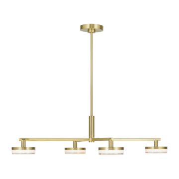 Khan LED Chandelier in Burnished Brass by Visual Comfort Studio