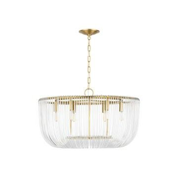 Pierce  Pendant in Burnished Brass by Visual Comfort Studio