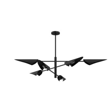 Merian  Chandelier in Matte Black by Hunter Fans