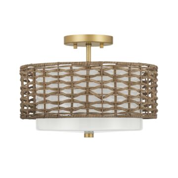 Laila  Semi Flush Mount in Luxe Gold by Hunter Fans