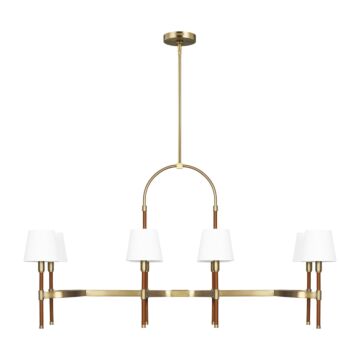 Katie Eight Light Chandelier in Time Worn Brass by Visual Comfort Studio
