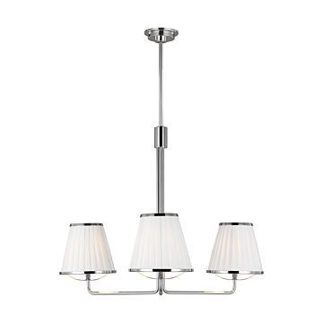 Esther Three Light Chandelier in Polished Nickel by Visual Comfort Studio