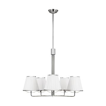 Esther Five Light Chandelier in Polished Nickel by Visual Comfort Studio