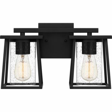 Lodge Two Light Bath in Matte Black by Quoizel