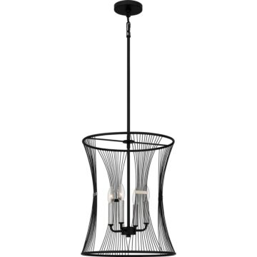 Leiland Four Light Pendant in Matte Black by Quoizel