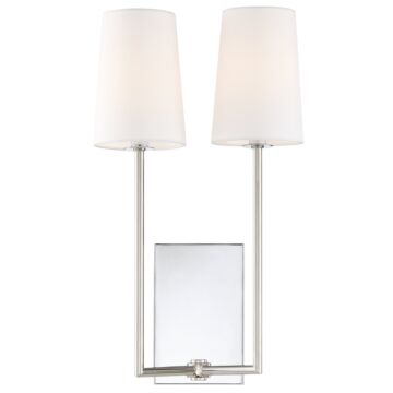 Lena Two Light Wall Sconce in Polished Chrome by Crystorama