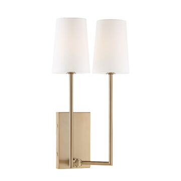 Lena Two Light Wall Sconce in Vibrant Gold by Crystorama