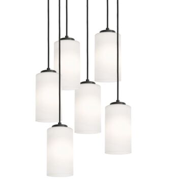 Leo Six Light Pendant in Black by AFX Lighting