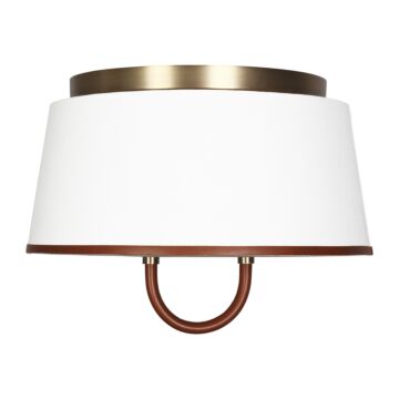 Katie Two Light Flush Mount in Time Worn Brass by Visual Comfort Studio