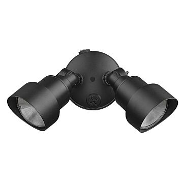 2-Light Matte Black Integrated LED Adjustable Head Floodlight