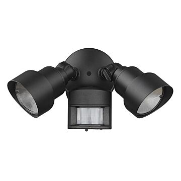 2-Light Matte Black Integrated LED Adjustable Head Floodlight With Motion Sensor