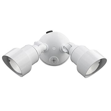 2-Light White Integrated LED Adjustable Head Floodlight