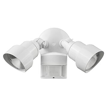 2-Light White Integrated LED Adjustable Head Floodlight With Motion Sensor