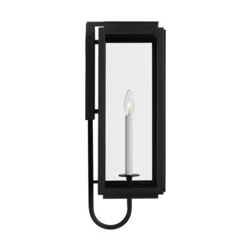 Edgar One Light Wall Lantern in Textured Black by Visual Comfort Studio