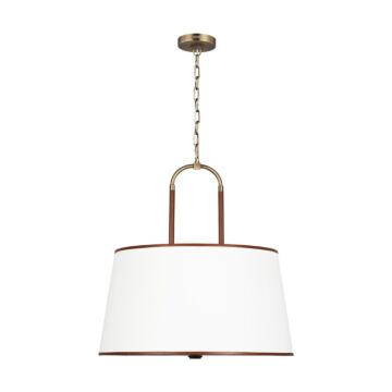 Katie Four Light Pendant in Time Worn Brass by Visual Comfort Studio