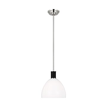 Hadley One Light Pendant in Polished Nickel by Visual Comfort Studio