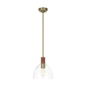 Hadley One Light Pendant in Time Worn Brass by Visual Comfort Studio