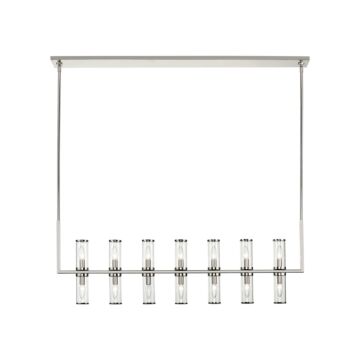 Revolve 14 Light Island Pendant in Clear Glass Polished Nickel by Alora