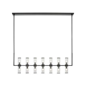 Alora Revolve 14 Light Linear Pendant in Urban Bronze And Clear Glass