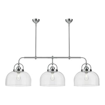 Lancaster Three Light Linear Pendant in Chrome by Alora