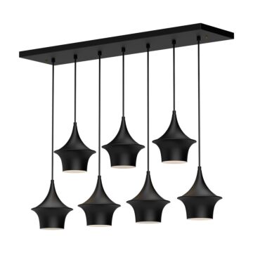 Emiko Seven Light Linear Pendant in Matte Black by Alora