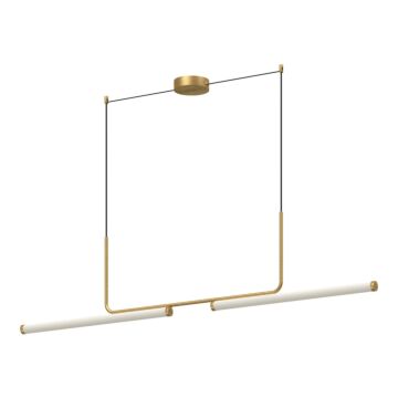 Vesper LED Linear Pendant in Brushed Gold by Kuzco Lighting