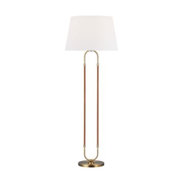 Katie One Light Floor Lamp in Time Worn Brass by Visual Comfort Studio