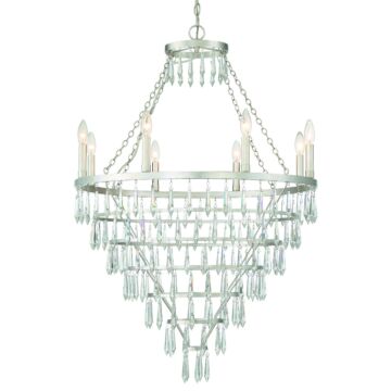 Lucille Eight Light Chandelier in Antique Silver by Crystorama