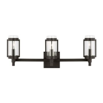 Flynn Three Light Bath Vanity in Aged Iron by Visual Comfort Studio
