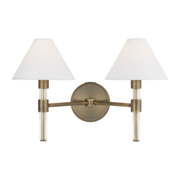 Robert Two Light Vanity in Time Worn Brass by Visual Comfort Studio