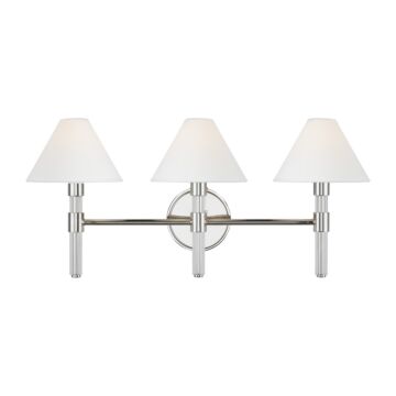 Robert Three Light Vanity in Polished Nickel by Visual Comfort Studio