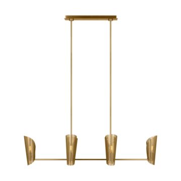 Plivot Six Light Chandelier in Burnished Brass by Visual Comfort Studio