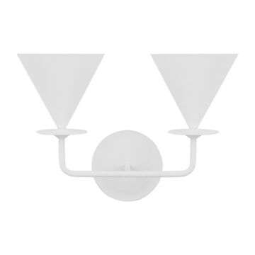 Cornet Two Light Wall Sconce in Cast Plaster by Visual Comfort Studio