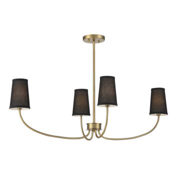 Meridian 4 Light Chandelier in Natural Brass