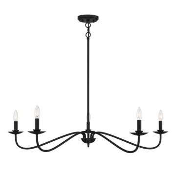 Trade Winds Lighting 5 Light Chandelier In Matte Black