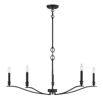 Trade Winds Lighting 5 Light Chandelier In Matte Black