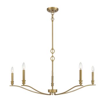 Trade Winds Lighting 5 Light Chandelier In Natural Brass