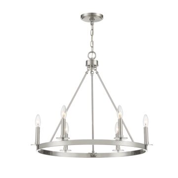 Trade Winds May 6 Light Chandelier in Brushed Nickel