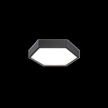 Hexol One Light Flush Mount in Oxidized Black by Matteo Lighting