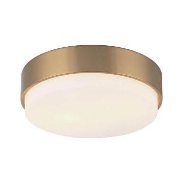 Quintz Two Light Ceiling Mount in Aged Gold Brass by Matteo Lighting