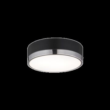 Trydor Two Light Flush Mount in Black & Chrome by Matteo Lighting