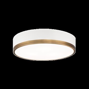 Trydor Three Light Flush Mount in White & Aged Gold Brass by Matteo Lighting