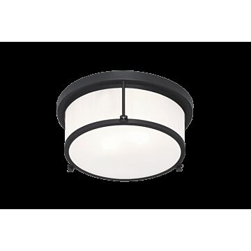 Caisse Claire Two Light Flush Mount in Matte Black by Matteo Lighting