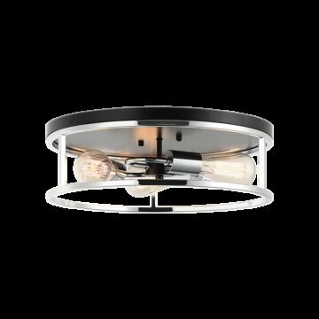 Clarke Three Light Flush Mount in Black   Chrome by Matteo Lighting