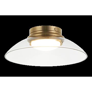 Luna LED Flush Mount in Aged Gold Brass by Matteo Lighting