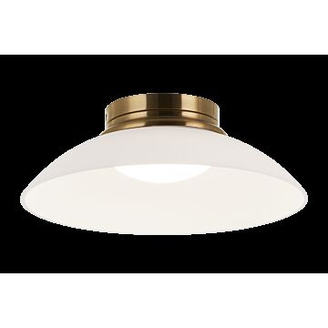 Luna LED Flush Mount in Aged Gold Brass by Matteo Lighting