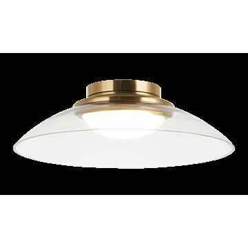 Luna LED Flush Mount in Aged Gold Brass by Matteo Lighting