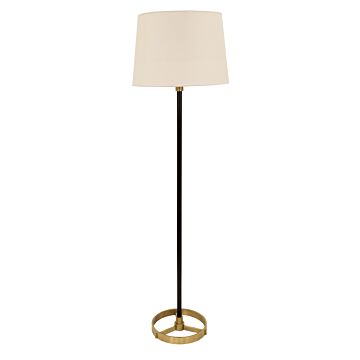  Morgan Floor Lamp in Black with Antique Brass