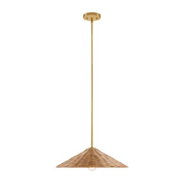  One Light Pendant in Natural Brass by Meridian