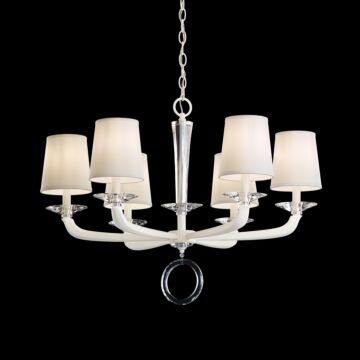 Emilea Six Light Chandelier in White by Schonbek